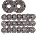 1/2" 40 Pack Floor Flanges Threaded Decorative Plumbing Flange, Malleable Iron Flange Pipe Fittings for DIY Project/Vintage Furniture/Shelving Decoration