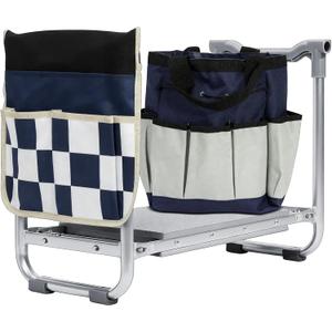 Garden Kneeler and Seat, Wider Thicker Kneeling Pad, Heavy Duty Garden Stool Includes Gardening Tools Pouch and Bag, Convertible Garden Bench Kneeling Chair/Gifts for Parents Women Seniors, 11.8 inches x 4.7 inches x 23.5 inches