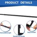 Threehoney Expandable Closet Rod for Wire Shelf Hanging Clothes Adjustable Heavy Duty Closet Hanging Rod Extender Heavy Duty Hanger Bar Metal Poles for Wardrobes Hanger, 1 Pack(36-60 Inch,Black)