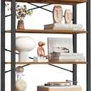 VASAGLE 6-Tier Bookshelf, Bookcase with Steel Frame, Book Shelf for Living Room, Home Office, Study, 11.8 x 26 x 73.2 Inches, Industrial Style, Rustic Brown and Ink Black ULLS062B01
