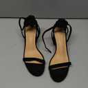 Coutgo Womens Strappy High Heels Chunky Heeled Sandals Bow Tie Lace Up Open Toe Pumps Dress Wedding Comfortable Shoes,Black,Size 6