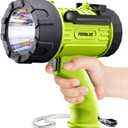 YIERBLUE Rechargeable Spotlight Flashlight with 1500 Lumen LED, IP67 Waterproof Long Running Spot Light searchlight, Impact Resistant Handheld Spotlight with Foldable Stand and Detachable Red Lens