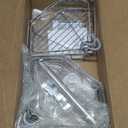 LAMU Shower Caddy Corner Tension Pole, Stainless Steel Shower Organizer, Strong Spring, 5 Adhesive Pads, 2.4 in Non-Slip Grid Base, Adjustable 4-Tier Basket, 4 Hooks, Fits Heights 37.8-124 in, Silver