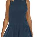 Yanekop Womens Athletic Dress with Shorts Backless Tennis Dresses Golf Outfits Workout Active Dresses with Pockets 2026 (Blue, S)