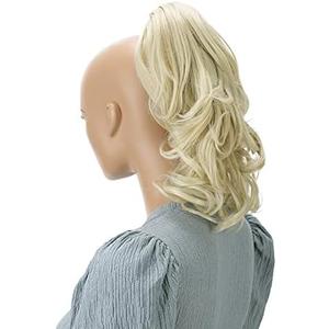 CAISHA 14" Wavy Clip On Ponytail With Butterfly Clip Hairpiece Heat-resistant Synthetic Fibres Light Blond H134