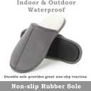 Men's Scuff Slippers with Memory Foam, Faux Suede Open Back House Slip-ons, Non-slip Indoor/Outdoor Soles, Unique Gifts, Sizes 8-15 (12-13, Grey)