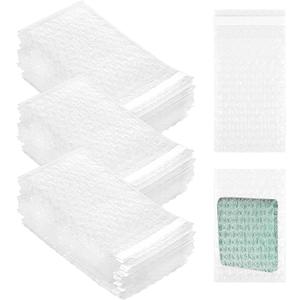 300pcs Clear Self-Sealing Bubble Wrap Pouches,3.15x4 Inches Double Layer Plastic Bubble Bags,Small Shockproof Protective Packing for Business Moving Shipping Packaging Storage