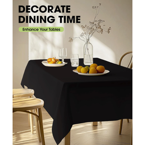 Pureegg Rectangle Table Cloth 60" x 102" Durable Polyester Tablecloth Offers Reusable & Washable Protection, Ideal for Outdoor Party, Picnic, Wedding, Banquet and Birthday, 6 Pack, Black   
