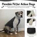 Tooth & Honey Dog Shirt for Large Dogs Breathable Cotton & Spandex Pullover with Full Underbelly Coverage for Allergy Relief & Sun Protection (Large, Grey Dog Shirt)