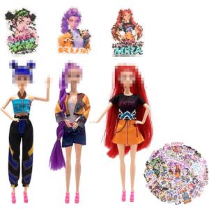Oilkas Demon Hunters Toys Set, Demon Hunters Dolls Set, 11.8-inch Poseable Dolls with Movable Joints, 60 Stickers Included Suitable for Fans and Kids Game Gift