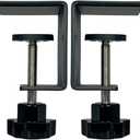 Heavy Duty Desk Clamps Protective Pads - 2 Pack Metal C-Clamps for Table, Acrylic/Plexiglass/Plastic/Wood Sheets | Secure Workspace Grip