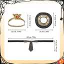 Egyptian Costume Kids Egypt Queen Kit Mummy Outfit Accessories Golden Snake Beaded Headpiece for Halloween Cosplay (Small3-4Y)