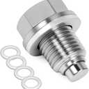 M14x1.5 Magnetic Oil Drain Plug, 5PCS Aluminum Sealing Washers, Stainless Steel Oil Pan Drain, Universal Leak-Proof Replacement, Suitable for Various Vehicle Models, Motorcycles, Boats