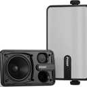 Inwa Upgraded Bluetooth Outdoor Speakers, IPX5 Waterproof Wall Mount Speaker, Powerful Bass, Wireless Sync Up to 100 Speakers, Indoor/Outdoor Sound System for Patio/Porch/Gazebo/Garage(MZ-632, 2 PCS)