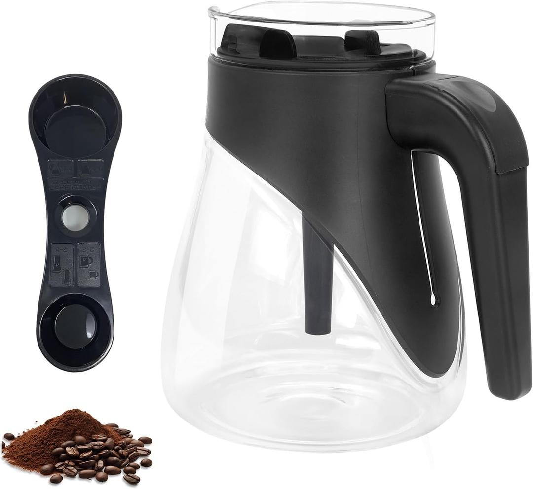 Upgraded Glass Coffee Carafe Replacement Parts, 12 Cup Coffee Pot Compatible with Ninja Coffee Maker Models CF090, CF091, CF092, CM300, CM305, CM360, CM400, CFP Series
