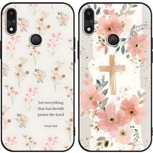 2 Pack Cartoon Floral Phone Case for Gabb Phone 4 6.1",Cute Kawaii Flower Collage Pattern Cases Aesthetic Design,Black TPU Bumper Protective Cover for Girls Women