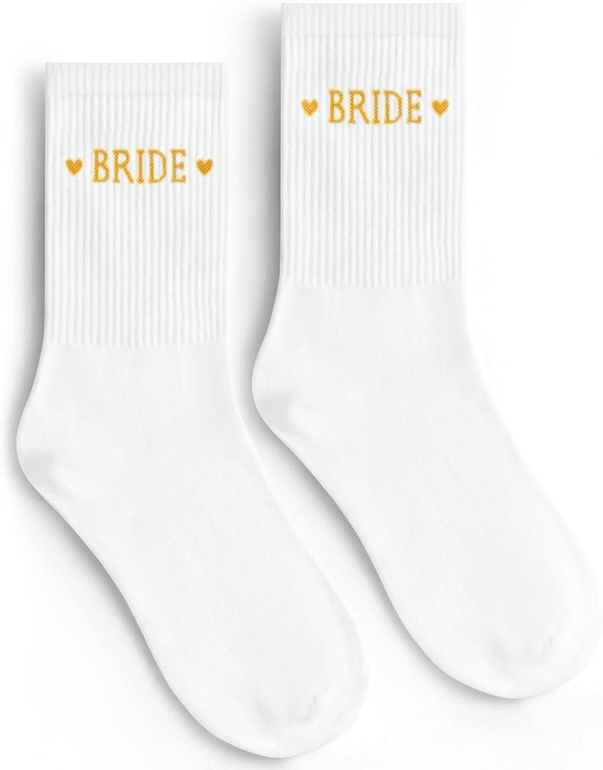 Etercycle Bride Socks For Women, Wedding Gifts Bride To Be Decorations, Soft Cotton Bridal Socks Engagement Gifts For Couples Bridal Shower Decorations Bachelorette Party Favor Honeymoon Essentials