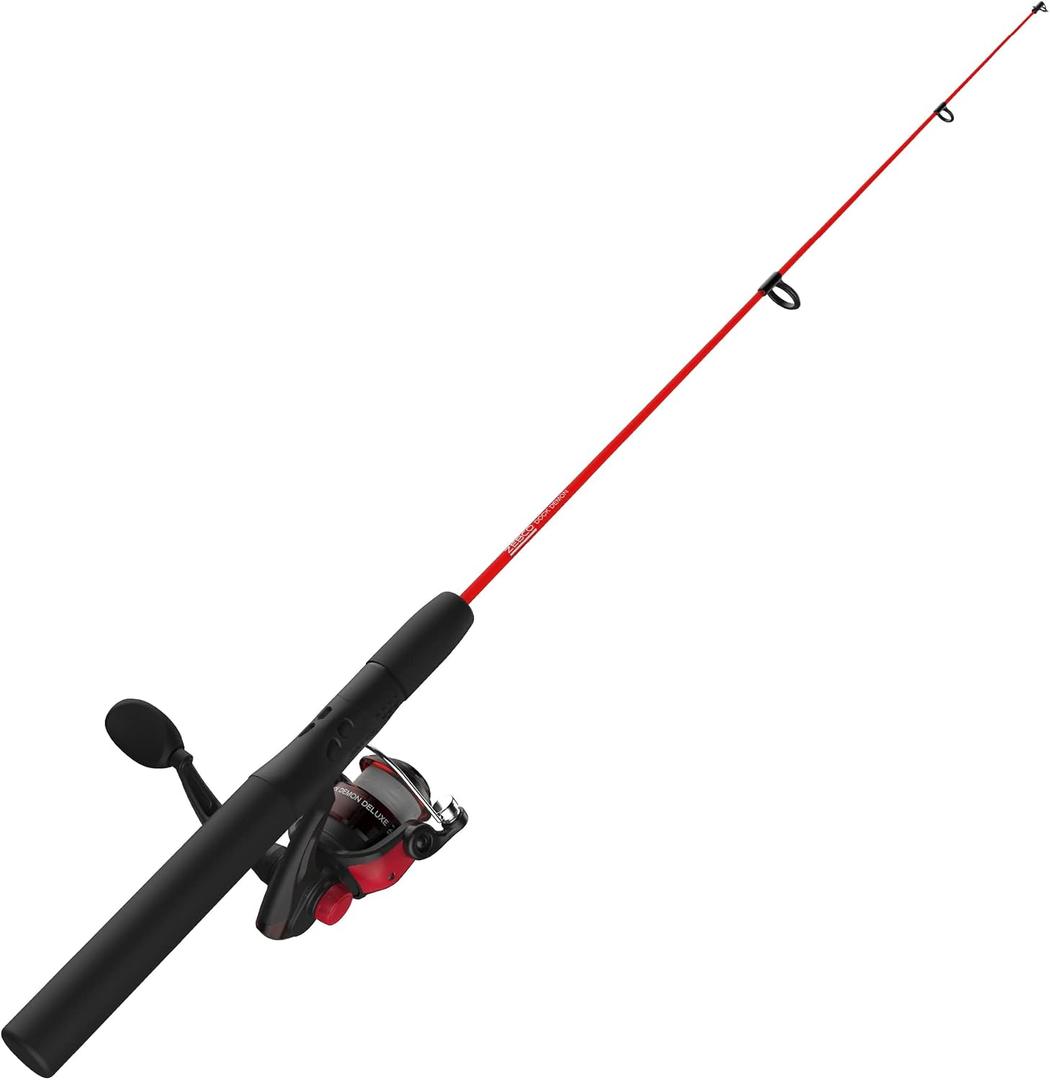Zebco Dock Demon Spinning Reel or Spincast Reel and Fishing Rod Combo, 30-Inch Durable Fiberglass Rod, QuickSet Anti-Reverse Fishing Reel, 10