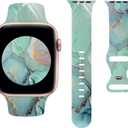Sport Bands Compatible with Apple Watch Band 38mm 40mm 41mm 42mm 44mm 45mm 46mm 49mm, Luxruy Marble Pattern Soft Silicone Strap Replacement for iWatch Series 10/9/8/7/6/5/4/3/2/1/Ultra Womnen Men