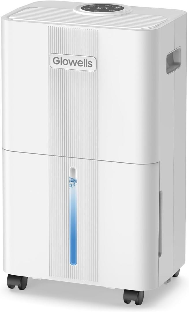 1000 Sq.ft Dehumidifier for Basement, Glowells 16 Pints Dehumidifiers for Home, Bathroom, Bedroom Large Room, RV, Three Modes, Quiet with Smart Compressor, Dry Clothes, 24H Timer