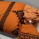 MaiRve Embroidery Comforter Set, Boho Farmhouse Western Bedding Set, All Season Bed in A Bag Comforter Set with Sheets, Pillowcases & Shams, Burnt Orange Queen 7 Pieces