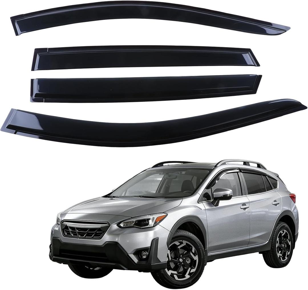 Channel Window Rain Guards Fit for Toyota Tundra 2022 2023 2024 2025 2026 CrewMax Truck, Extra Durable Visors Vent Visors Window Deflector Vent Shades Car Accessories (Glossy Black)