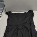 Sarin Mathews Womens Off The Shoulder Short Sleeve High Low Cocktail Skater Dress (Large, Black)