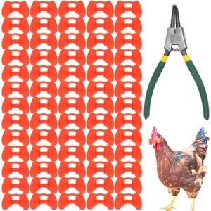 DoubleWood Pinless Peepers for Chickens, 81 Pcs Anti-Pecking Goggles with Pliers, Chicken Blinders and Plier Tool, Chicken Glasses Pheasant Poultry Blinders Spectacles