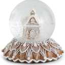 K&K Interiors Brown Resin Glittered Gingerbread House Snow Globe, 5-inch Height, Christmas Decoration