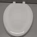 KOHLER Stonewood Quiet-Close, Elongated Toilet Seat Soft Close, Durable Wood, Easy Installation, Universal Fit, Home Essentials, White Finish, K-20466-0