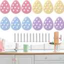 Moxweyeni 12 Pieces Easter Egg Silicone Cabinet Knobs Decor Hand Eggs Cabinet Knobs Cover Pastel Easter Decorative Drawer Knob Decor for Kitchen Home Spring Party Decorations