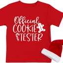 Qskall Boys Girls Baking Shirts Cookie Lover T-Shirt Official Cookie Tester Tee Tops 120-4T