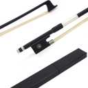 JinQu Carbon Fiber Violin Bow, Anti-Deformation, Durable and well balanced, Made with bouncy Mongolian Horse Hair, For Professional, Beginner, Adults, Kids Violins Practice (1/ 4)