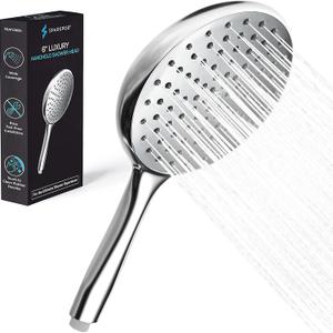 SparkPod High Pressure Handheld Shower Head - Huge 6-Inch Face - Luxury Rain Shower Design - Tool-Free 1-Min Installation - Handheld Only, No Bracket or Hose (Luxury Polished Chrome)