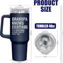 Christmas Grandpa Gifts from Grandkids - Stainless Steel Insulated Coffee Tumbler with Lid 40 oz - Grandpa Birthday Gifts from Grandkids, Christmas Birthday Gift for Men, Funny Tumbler for Men (Navy - Grandpa Quote)