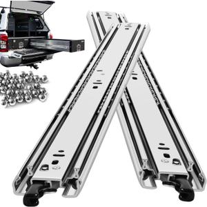 with Lock Heavy Duty Drawer Slides Full Extension Side Mount 14 16 18 20 22 24 26 28 30 32 34 36 40 Inch 150 Lbs Metal Dresser Cabine Rails Tracks Glides Runner 1 Pair (with Lock, 22 Inch)