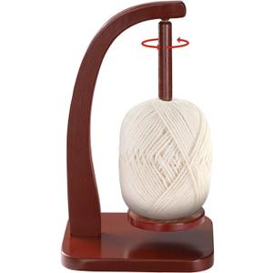 PEKER Yarn Holder Spinner for Crocheting and Knitting, Wooden Yarn Winder with Magnetic Rotation & Anti-Slip Pads, Crochet Accessories for Yarn Storage, Yarn Holder Gift for Knitting Lovers
