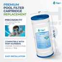 Tier1 Replacement for Hayward Pool Filter Cartridge C500 | Compatible with CX500RE, Pleatco PA50, Unicel C-7656 | 19-5/8" x 7" | Trilobal Fabric | Washable High Flow Pool Cartridge