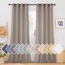 NICETOWN Linen Sheer Curtains 96 inches Long, (Burlap) Grommet Semi Sheer Flax Textued Vertical Drapes Privacy with Light Filtering for Living Room/Farm House, W52 x L96, 1 Pair