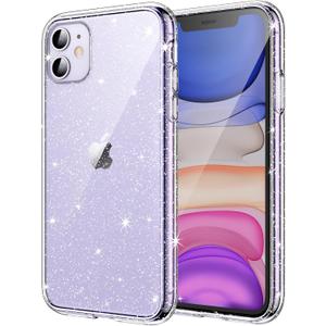 JETech Glitter Case for iPhone 11, 6.1-Inch, Bling Sparkle Shockproof Phone Bumper Cover, Cute Sparkly for Women and Girls (Clear)