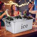 14L Ice Bucket for Freezer,Stainless Steel Ice Cube Bin with Handle,Large Capacity Ice Container Champagne Bucket Carry Drink Storage Cooler,Halloween Ice Buckets for Parties