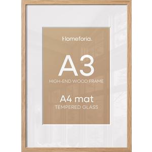 Homeforia A3 Natural Oak Picture Frame, High-End Wood, A4 Mat, Glass
High End Solid Oak Wood, Tempered Glass, Acid-Free A4 Removable Mat, A3 Edge-to-Edge Display, Wall Kit, Set Of 1