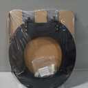 Mayfair Padded Toilet Seat, Cushioned Soft Vinyl over Wood Core Seat, Secure Hinges, Easy Clean, Made in USA, Round, Black
