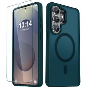 3 x YENAPOON for Samsung Galaxy S26 Ultra Case, Matte Magnetic Phone Cover [with 1 Screen Protector] [Support for MagSafe] [Shockproof Military Grade Protection] Translucent Frosted Back, Blue