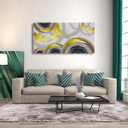 Yellow Abstract Smart Line Pictures Canvas Wall Art for Living room Bedroom Wall Decor, Smart Line Wall Art Print Paintings for home Decor, Morden Artwork Full of Imagination Line Drawing Canvas Art, 40"L x 20"W, Yellow Abstract Smart Line Pictures Wall Art
