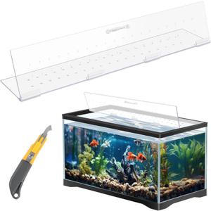 Sieral Aquarium Polycarbonate Canopy Set 29 x 11.38 x 0.12 Inch for 20/29/37 Gallon Without Center Brace Aquariums Cover Fish Tank Lid with a Hook Knife, Breathable Hole, Handle Clear