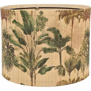 Floral Bamboo Lampshade With Tropical Plants Bamboo Made, Suitable For Floor Lamps And Desk Lamps, Art deco, Rustic And Elegant, Groovy Unique(11.8 * 9Inch) (Tropical Tree B)