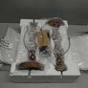 BOBOMOMO 25" Rustic Table Lamps Set of 2, Farmhouse Nightstand Lamps with Wood Grain Resin Base & Linen Shade, Standard Table Lamps for Bedroom, Living Room, End Table & House Dcor (MEDIUM 25-Light Walnut Color)