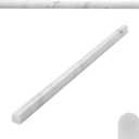 15 Pack Carrara White Marble Pencil Trim Liner, 3/5"X12" Bullnose Tile Edge Trim Polished for Bathroom Kitchen Shower Livingroom