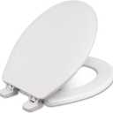 Centoco Round Toilet Seat, Wood Core/Plastic Finish, White